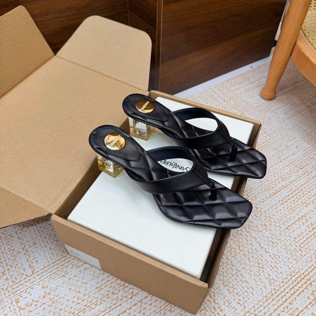 Black Sip Sandals