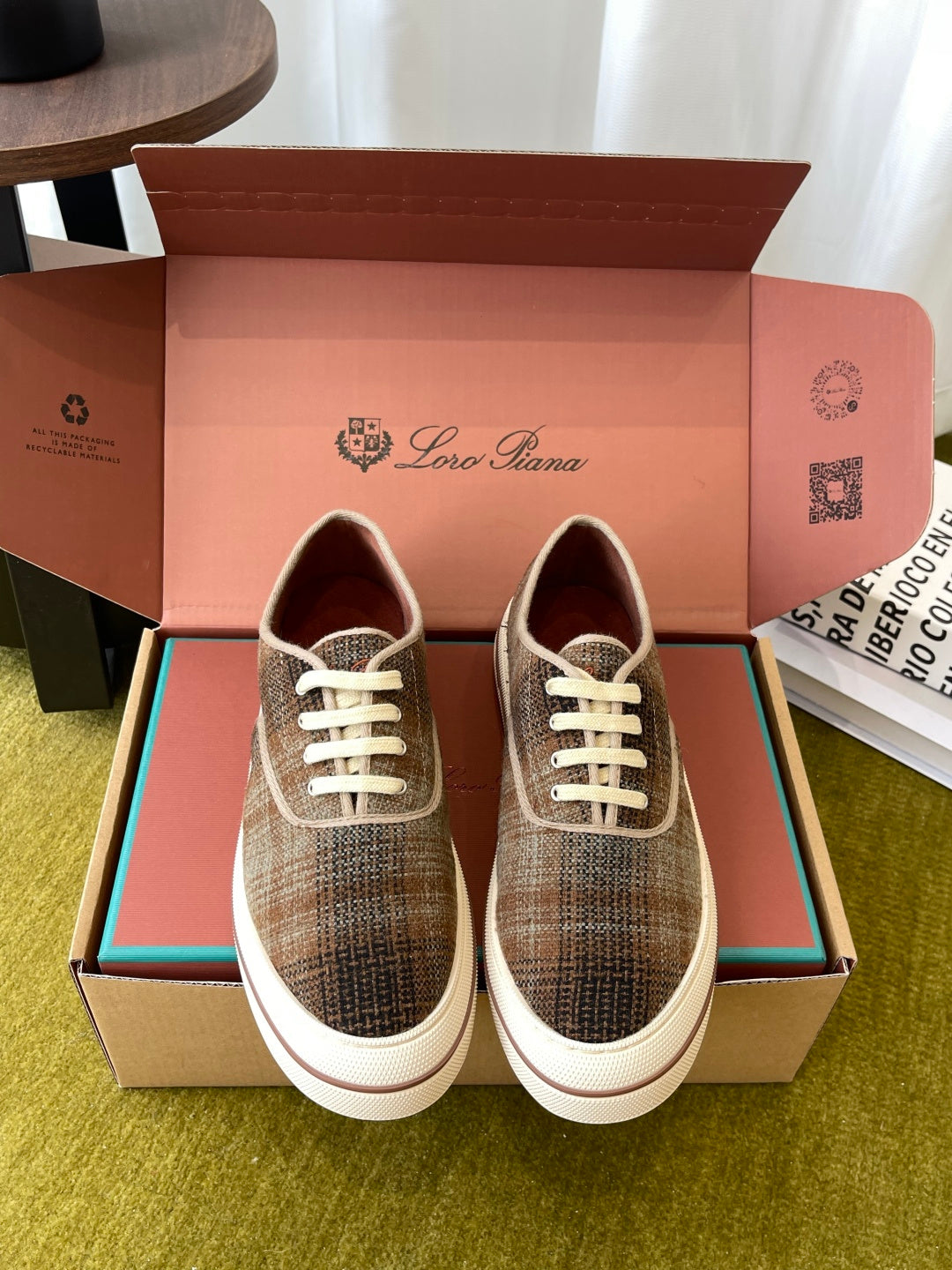 Men's Orange And Burnt Check Nantucket Walk Sneaker