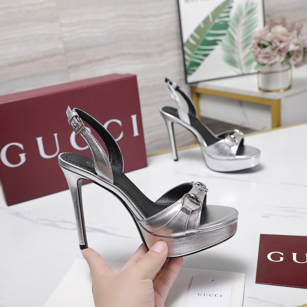 Metallic Silver Donna Platform Sandal