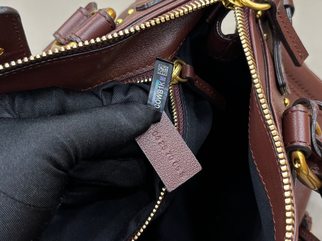 Grenat Paddington Bag In Leather