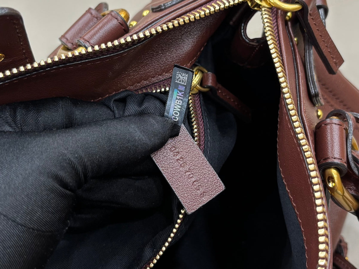 Grenat Paddington Bag In Leather