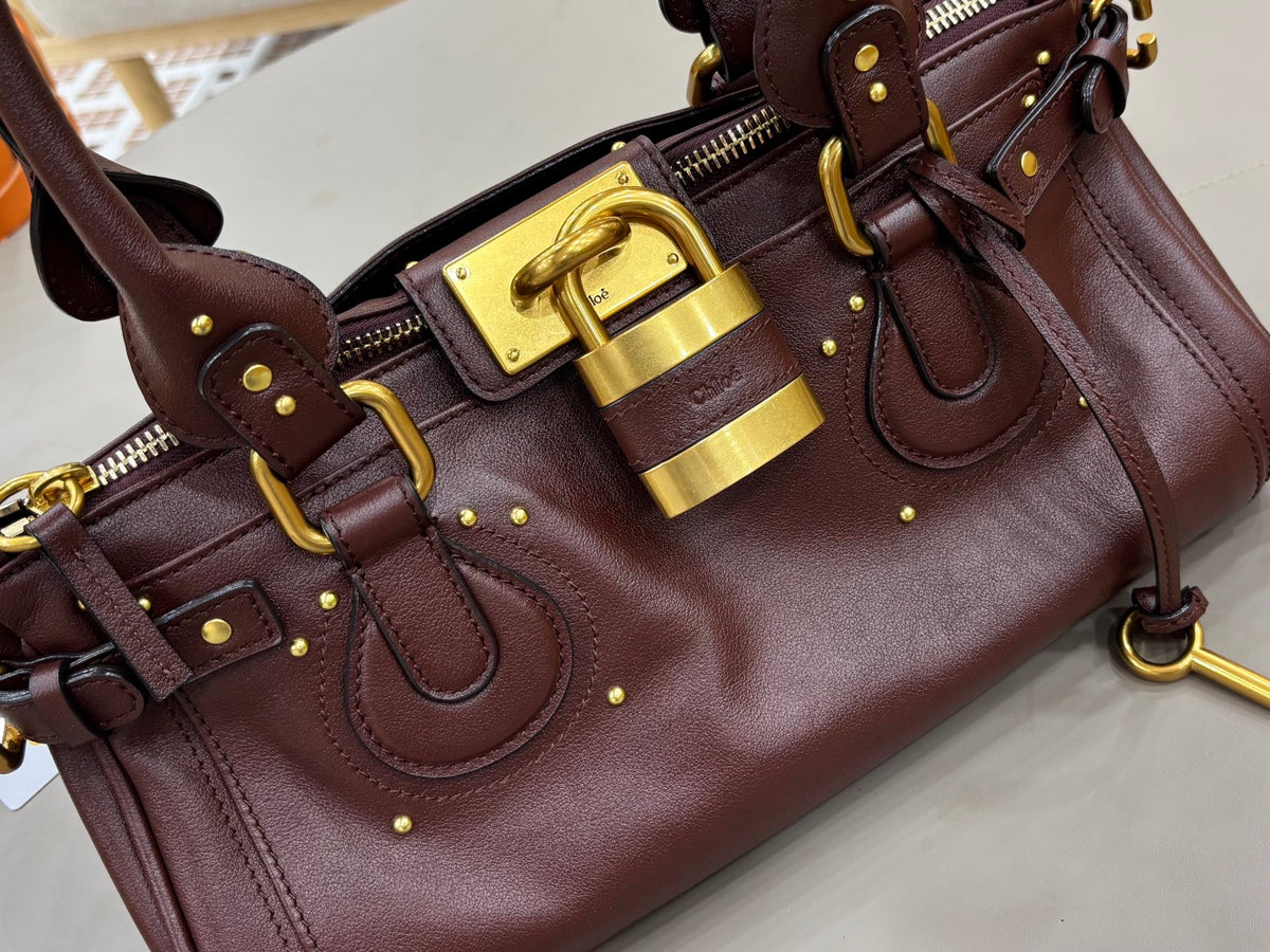Grenat Paddington Bag In Leather