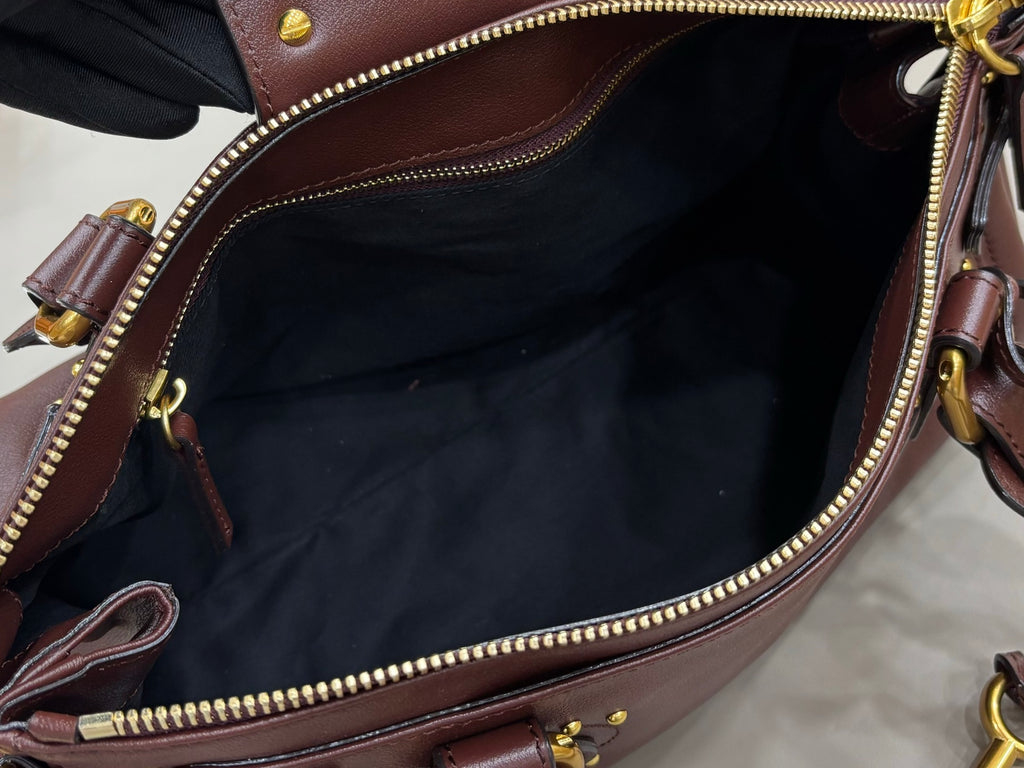 Grenat Paddington Bag In Leather
