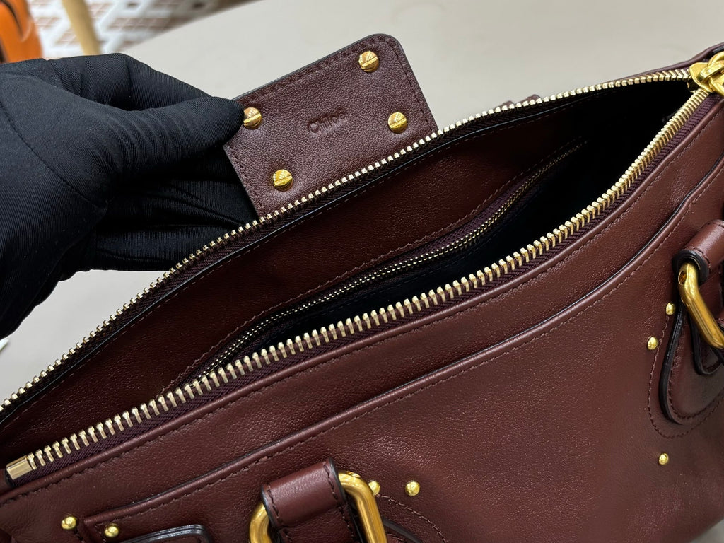 Grenat Paddington Bag In Leather