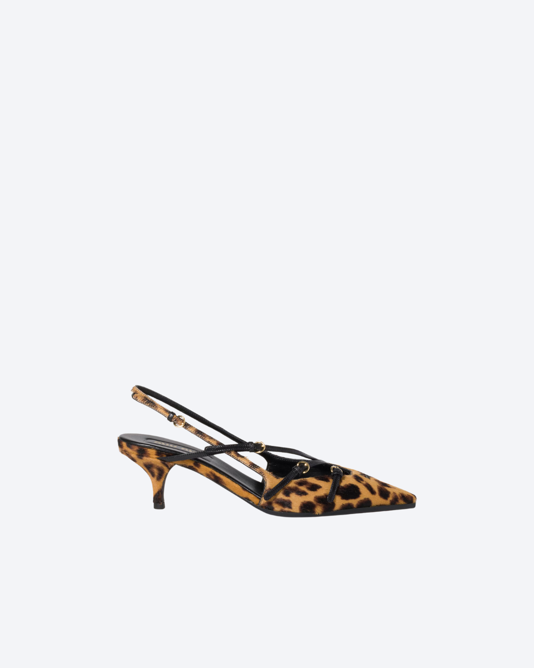 Honey Printed Leather Slingback Pumps - 1
