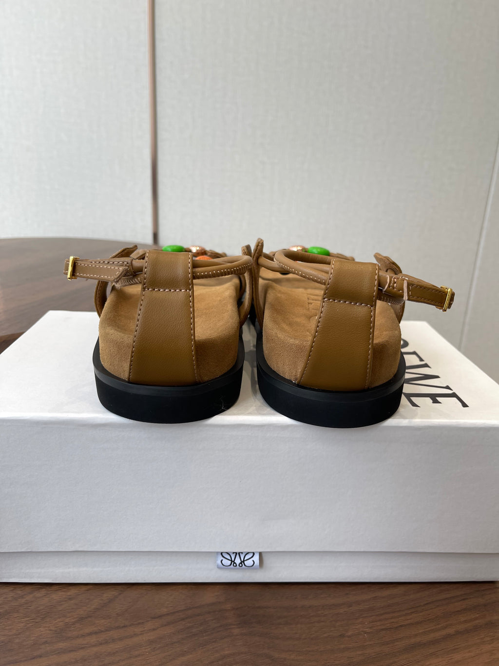 Camel Pebble Beads Fussbett Sandal