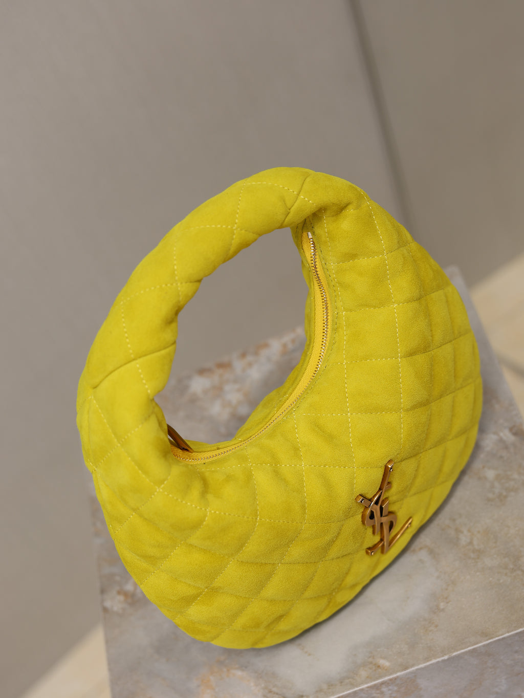 Wild Lime Icarino In Quilted Suede