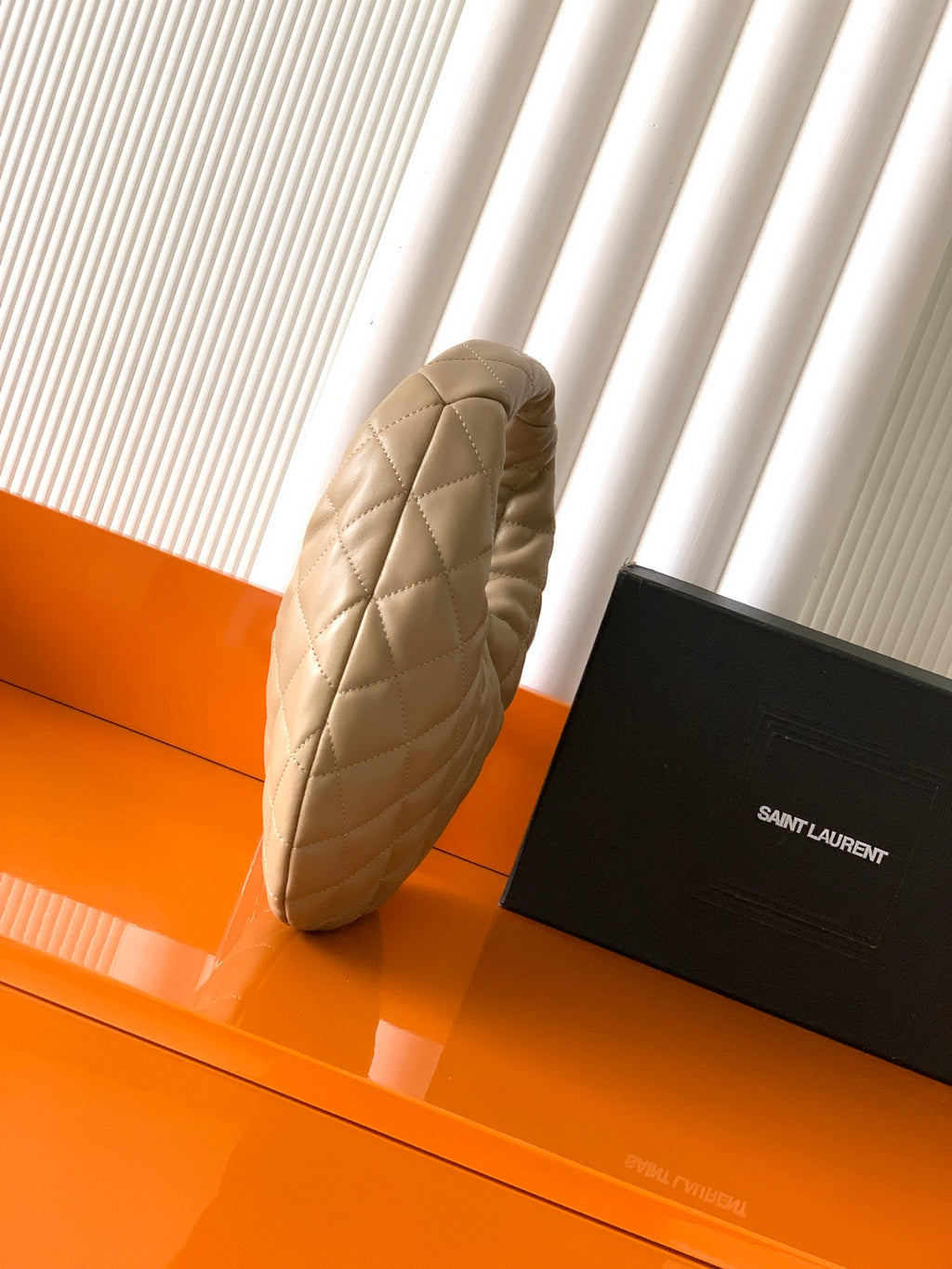 Dark Beige Icarino In Quilted Leather