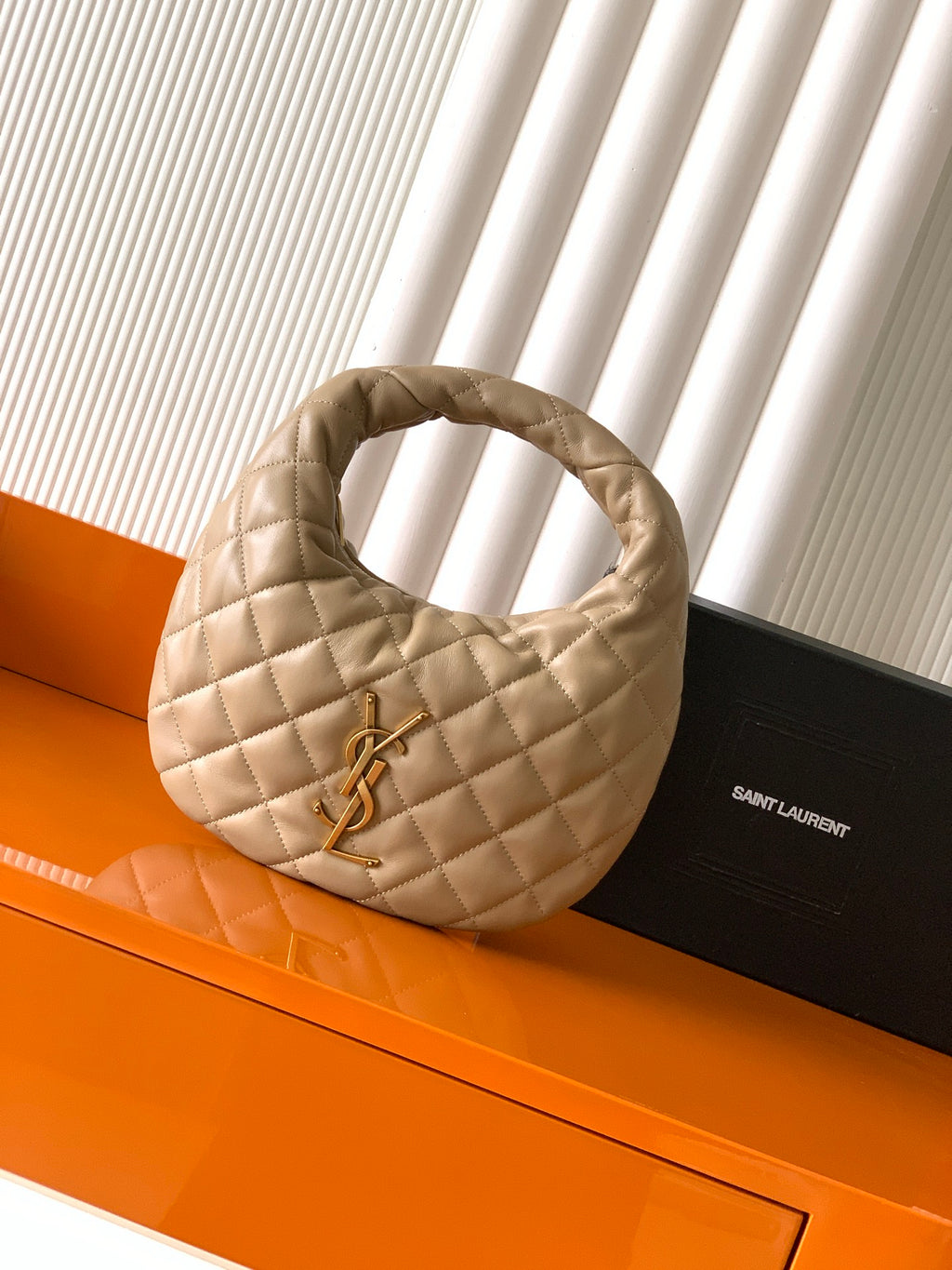 Dark Beige Icarino In Quilted Leather