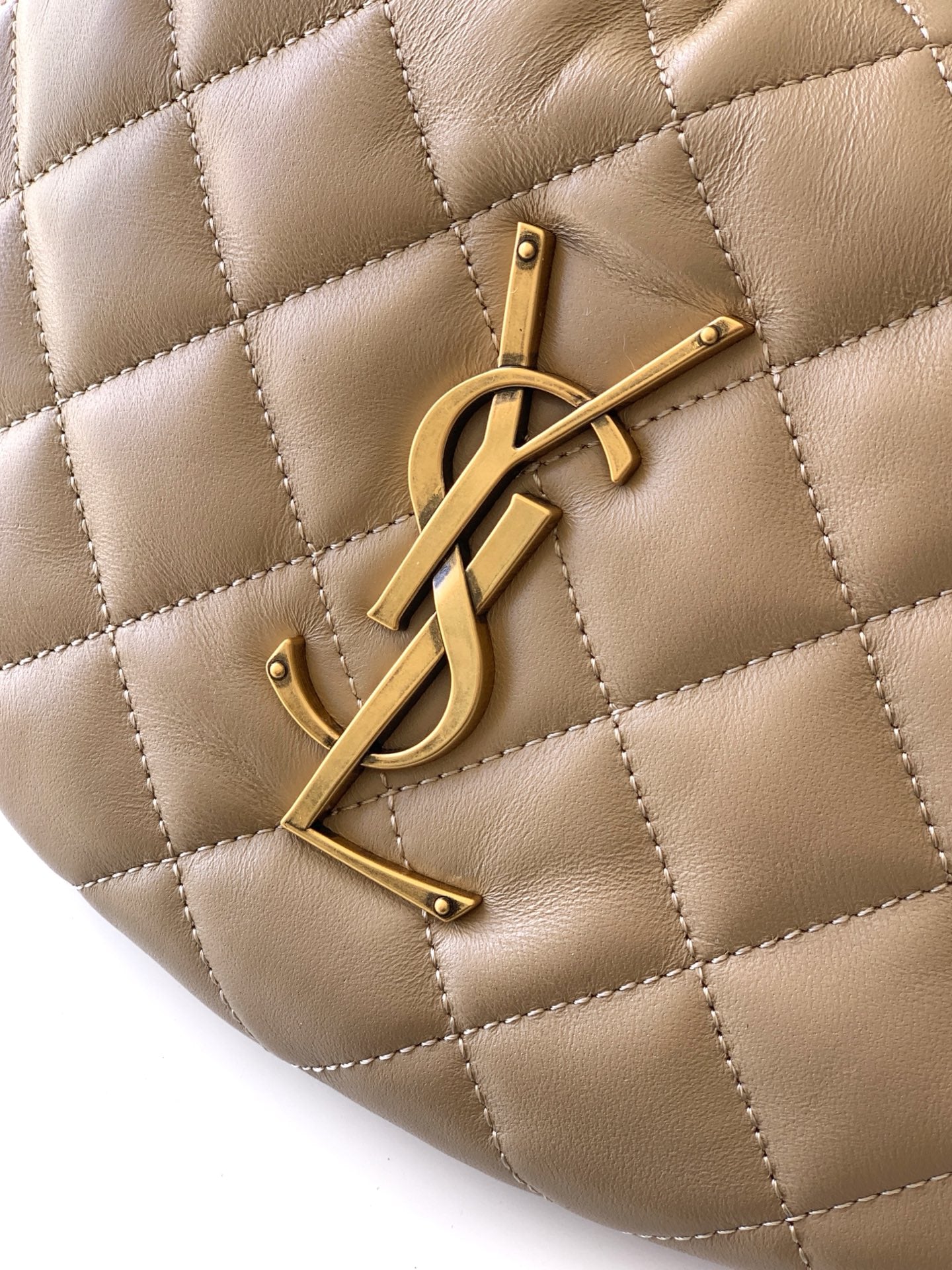 Dark Beige Icarino In Quilted Leather
