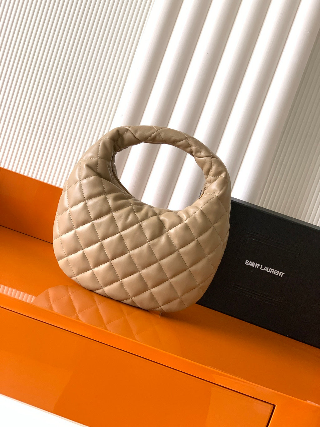 Dark Beige Icarino In Quilted Leather