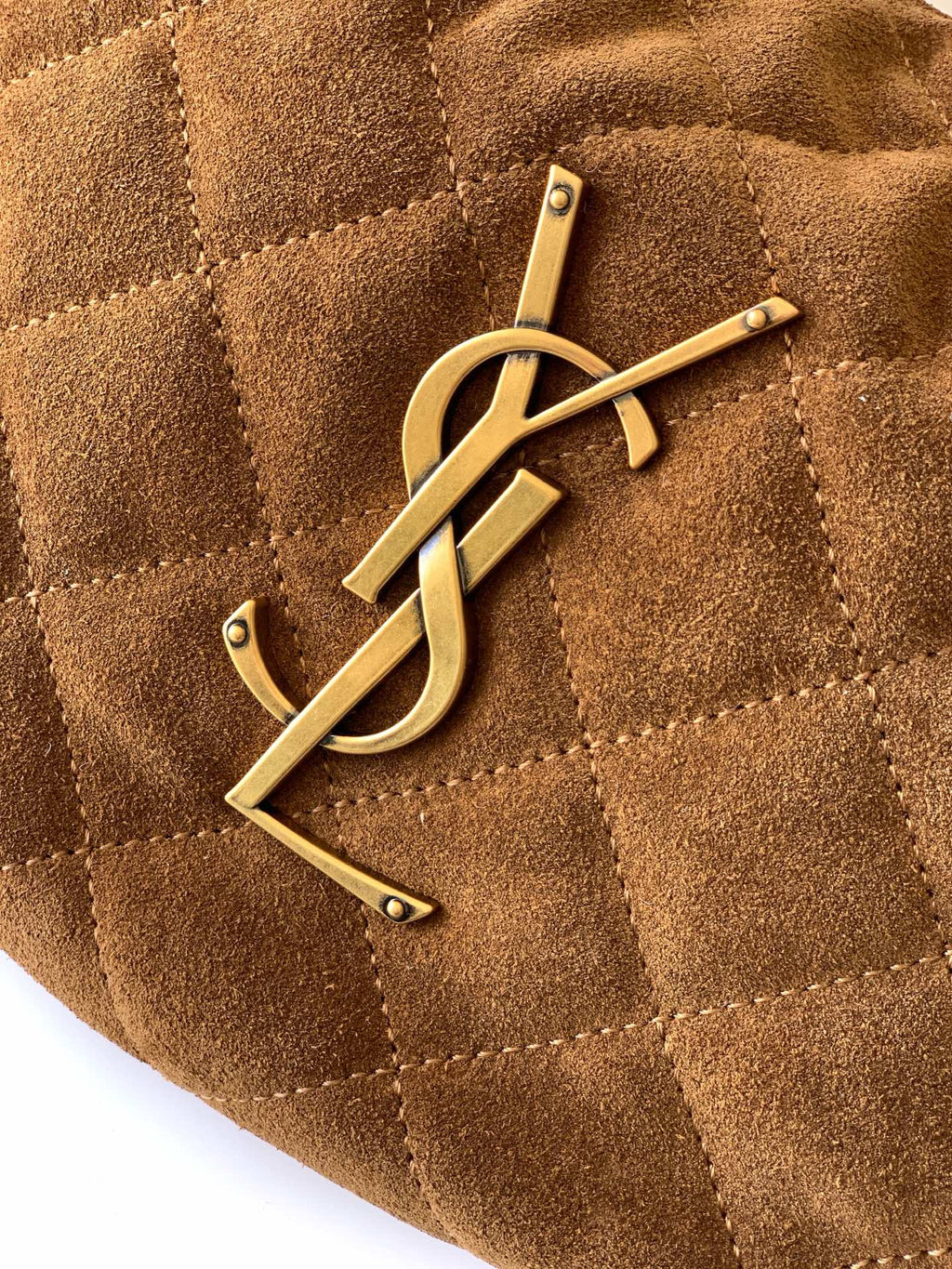 Caramel Cognac Icarino In Quilted Suede