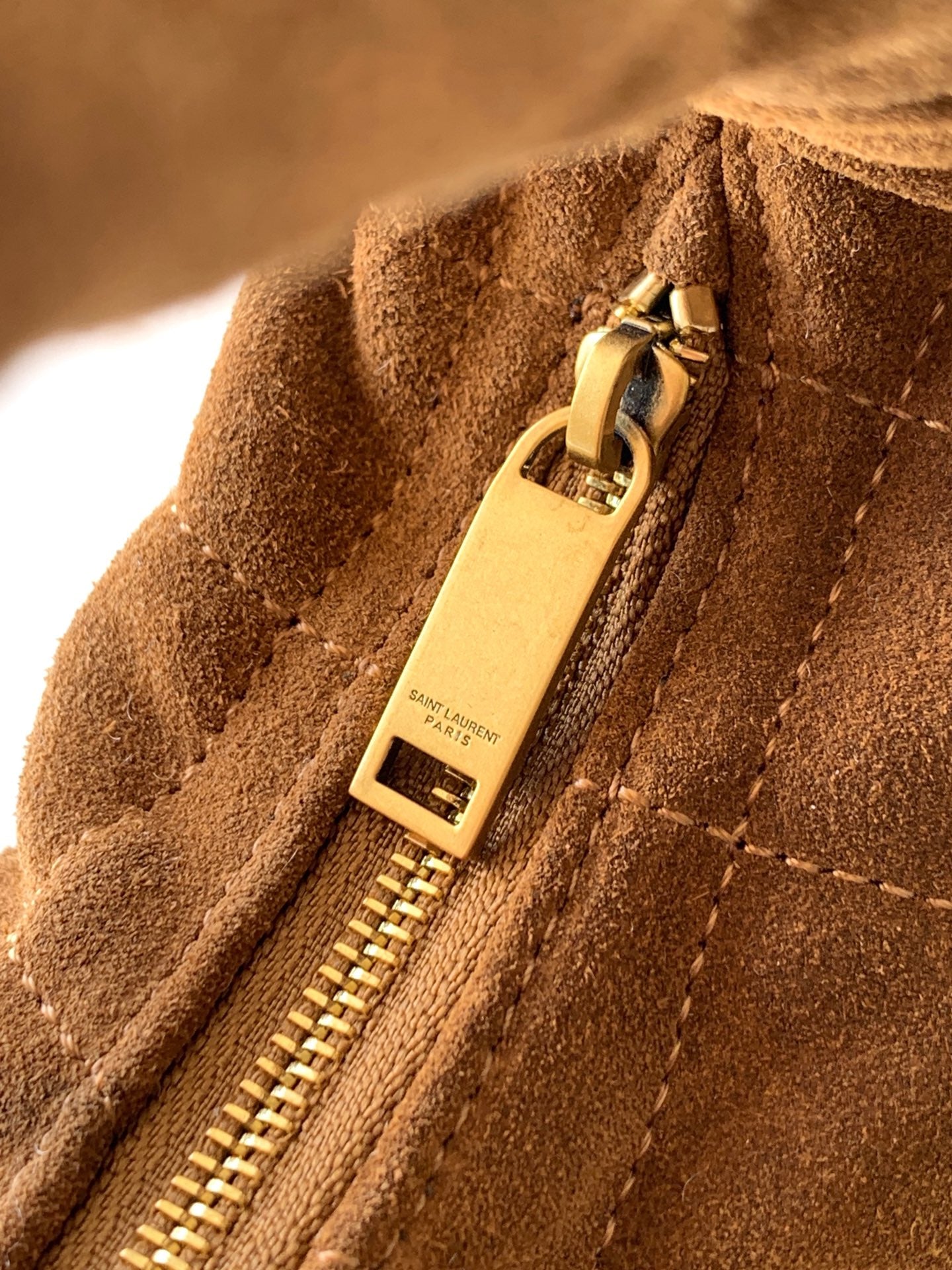 Caramel Cognac Icarino In Quilted Suede