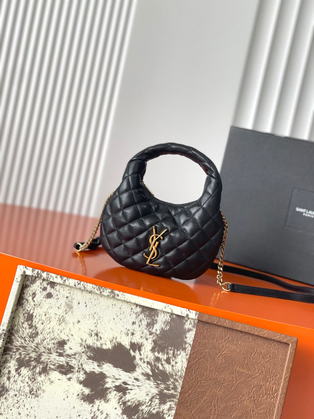 Black Icarino Mini In Quilted Leather