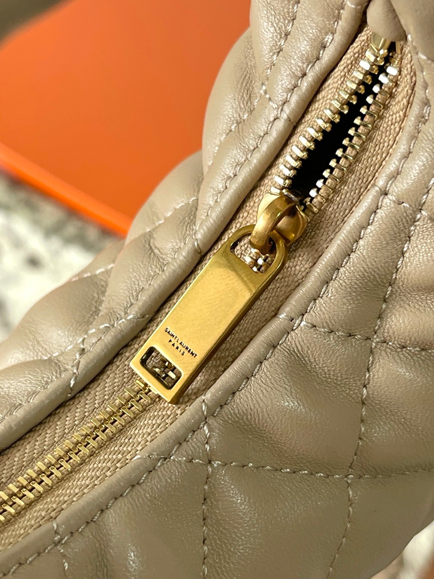 Dark Beige Icarino Mini In Quilted Leather