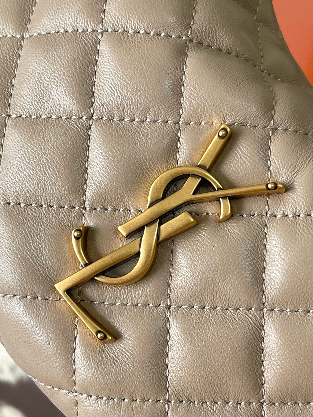 Dark Beige Icarino Mini In Quilted Leather