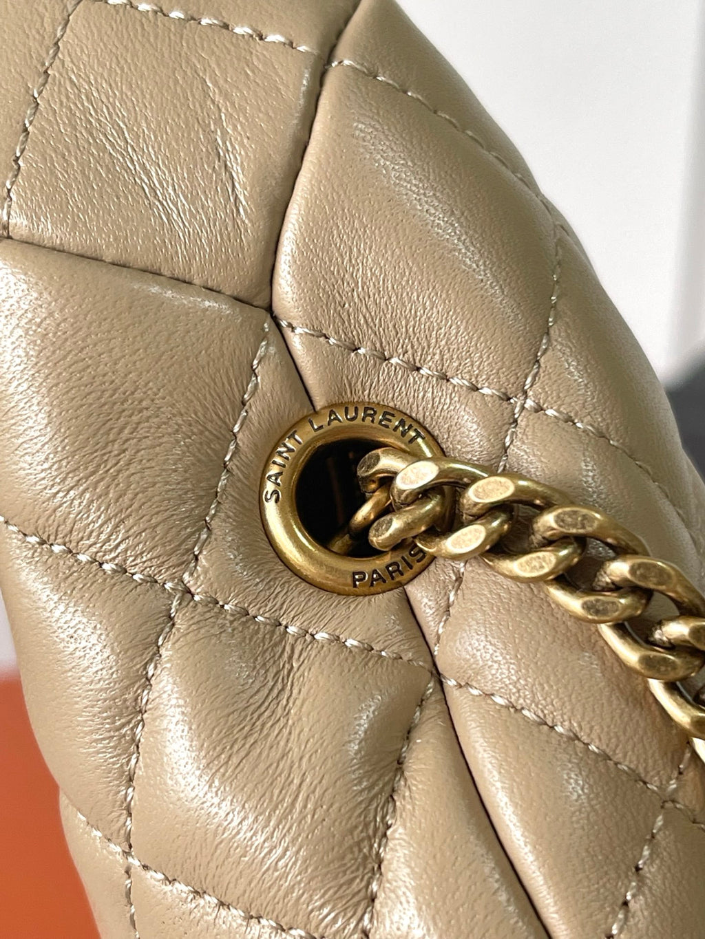 Dark Beige Icarino Mini In Quilted Leather