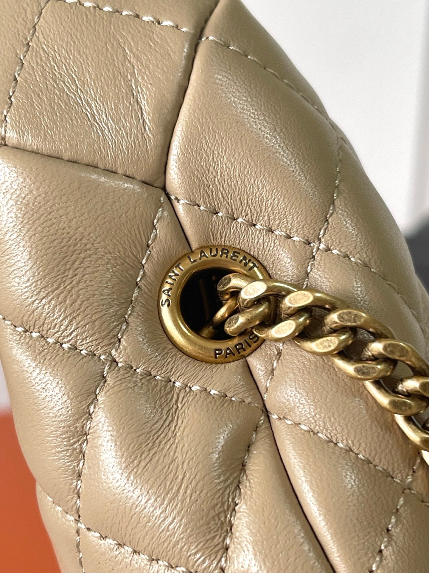 Dark Beige Icarino Mini In Quilted Leather