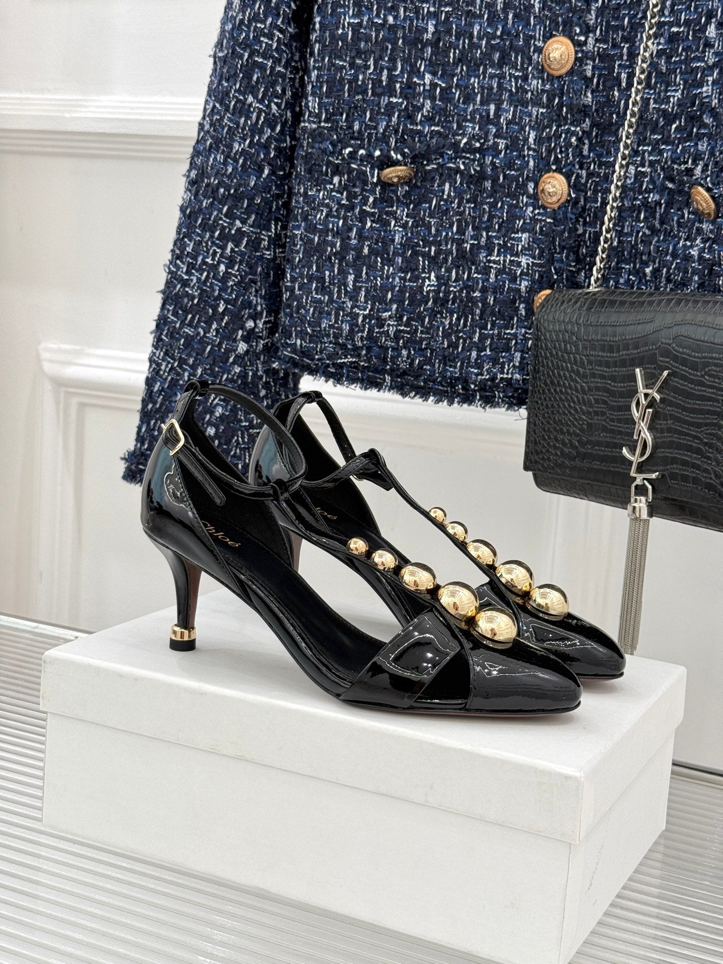 Black Cleia Heeled Sandal