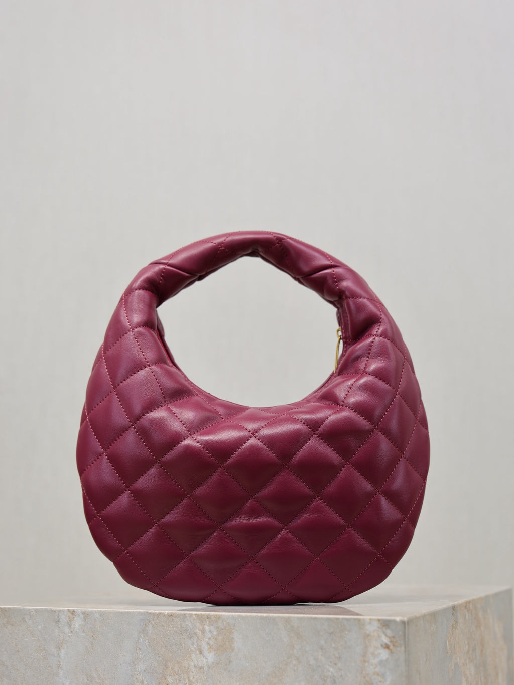 Deep Fuchsia Icarino In Quilted Leather