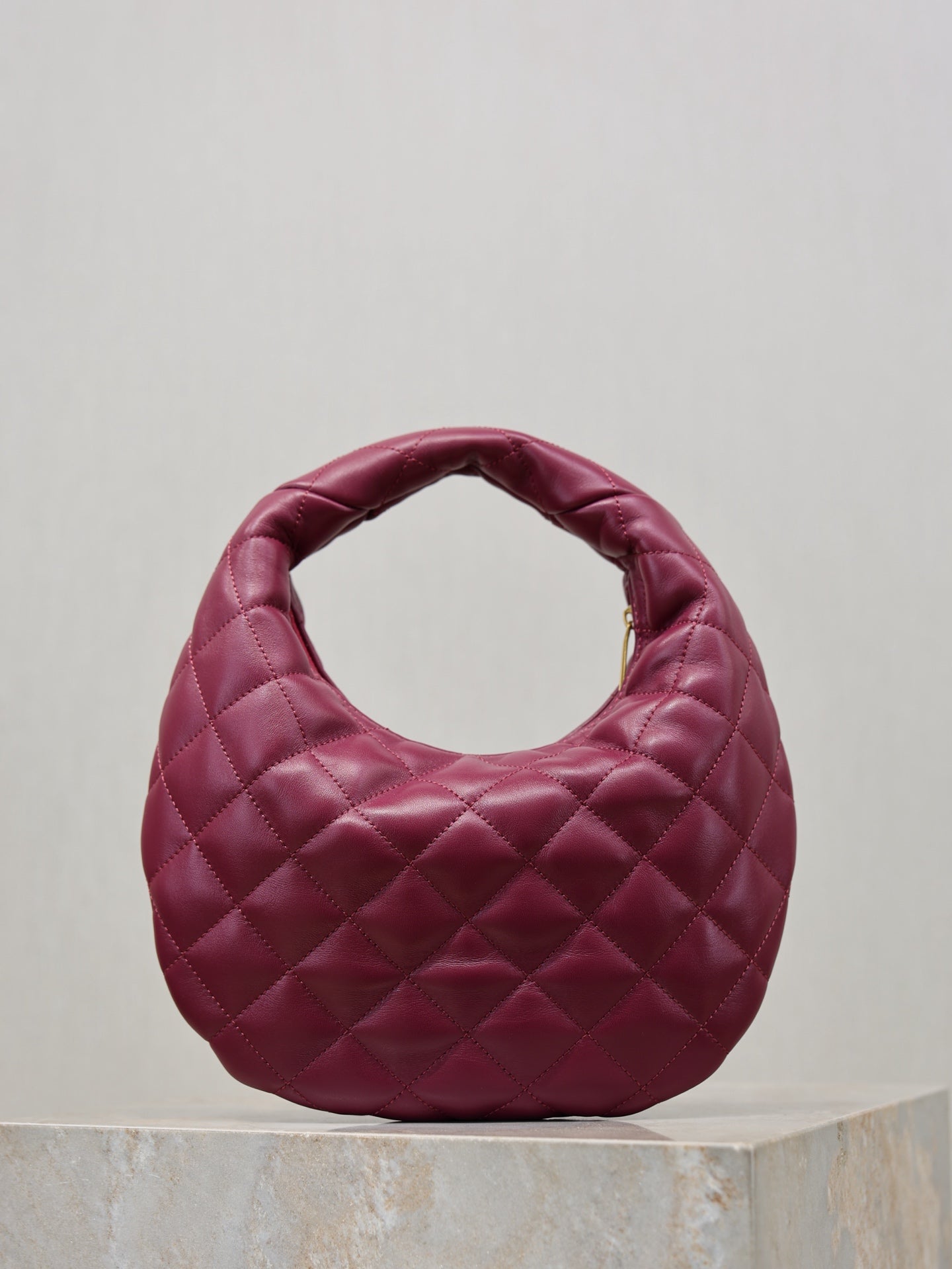 Deep Fuchsia Icarino In Quilted Leather