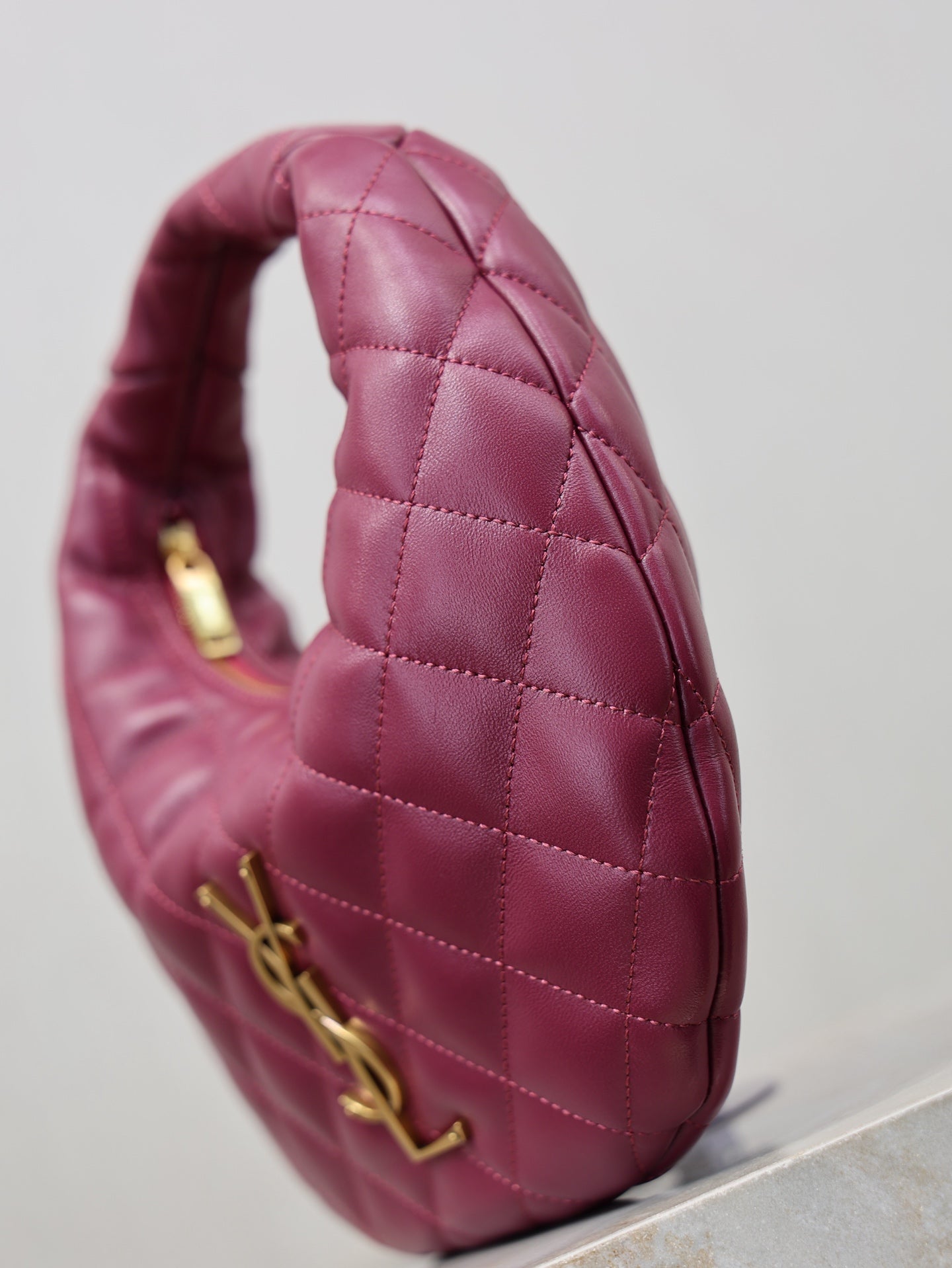 Deep Fuchsia Icarino In Quilted Leather