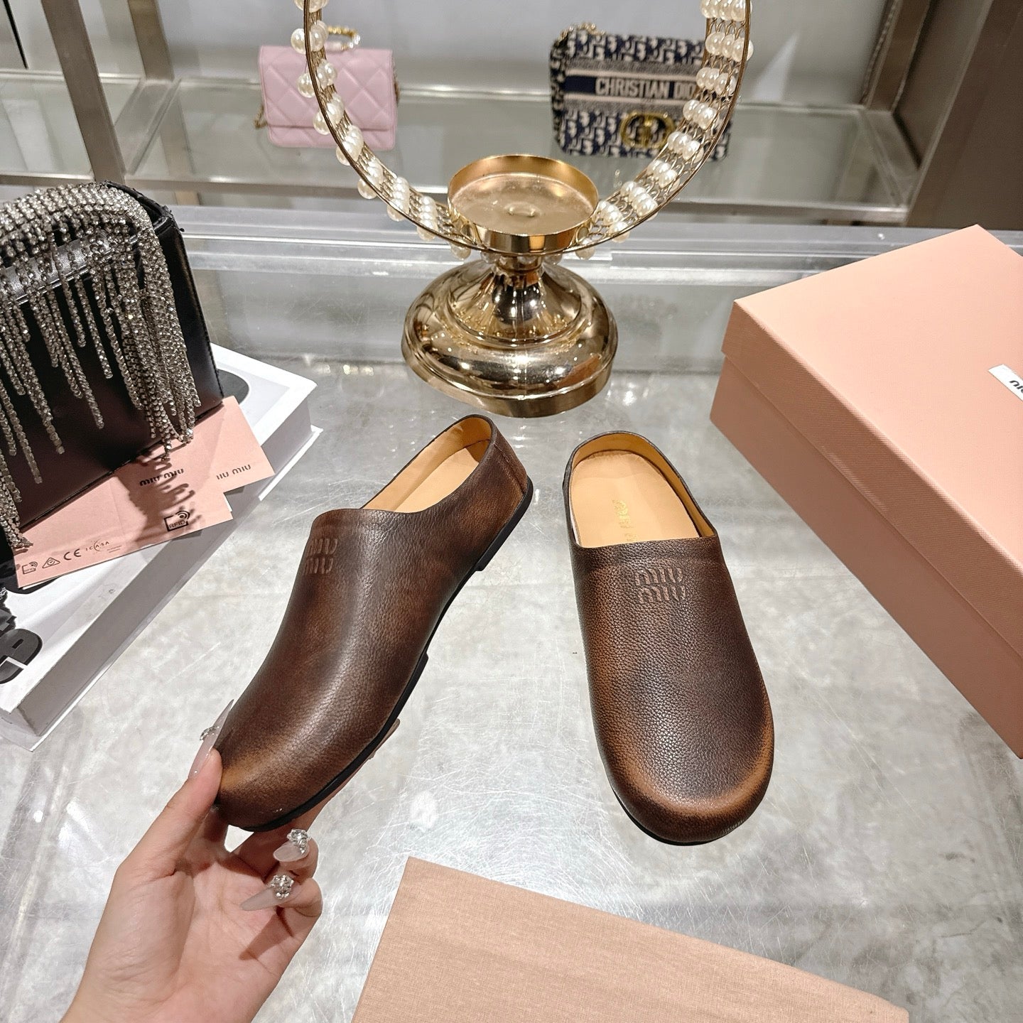 Palisander Leather Mules