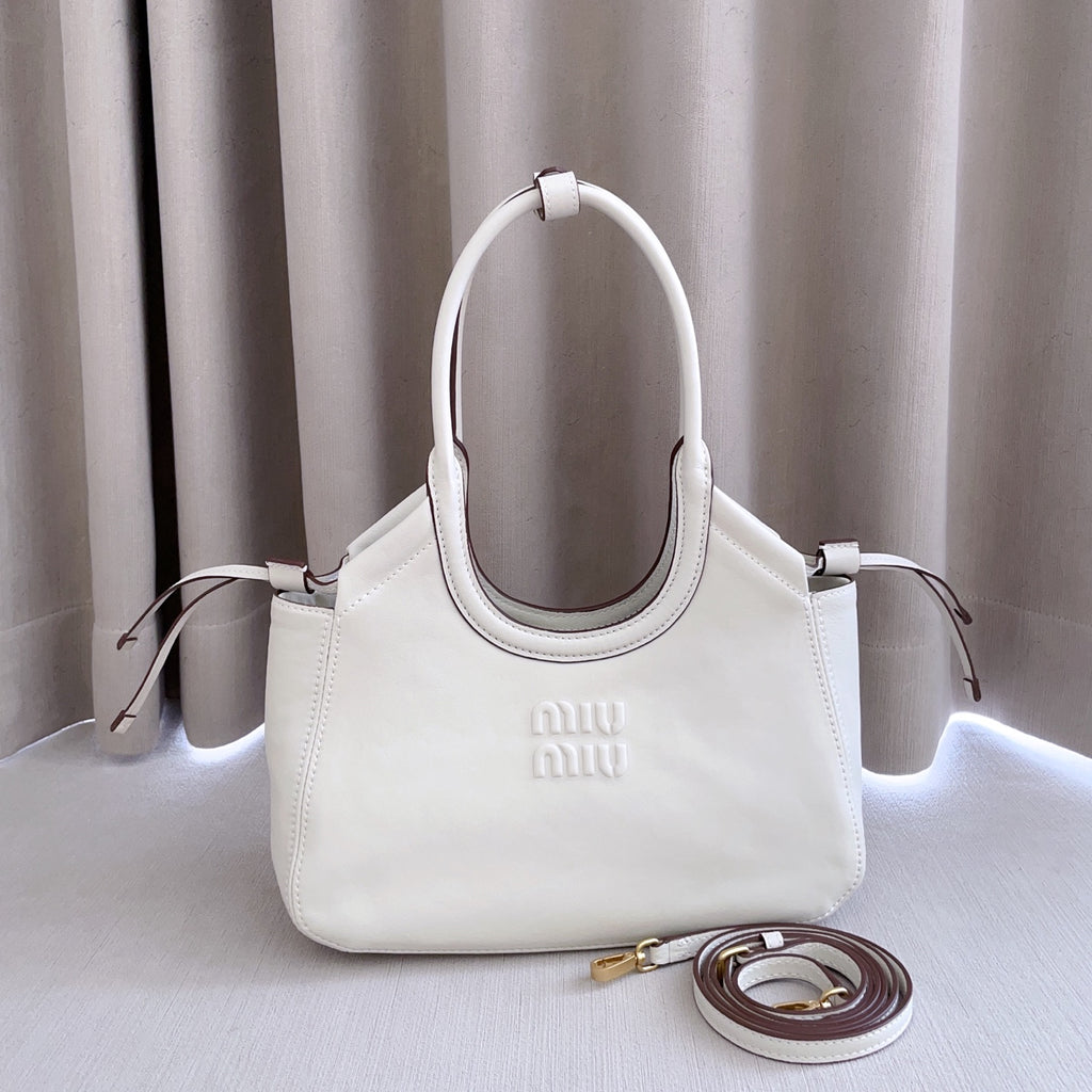 Chalk White Ivy Leather Tote Bag - 2