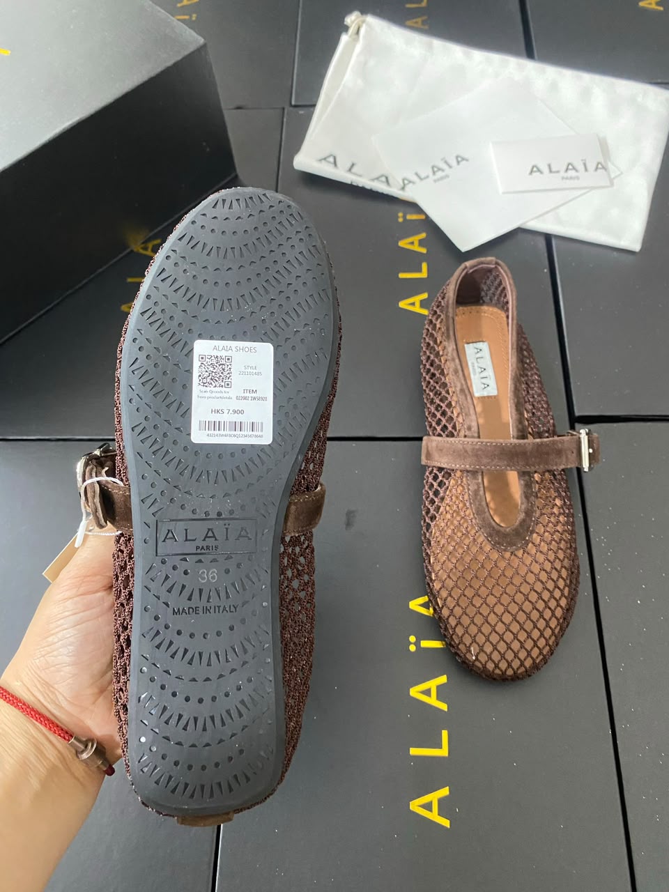 Kaki Suede-Trimmed Mesh Ballet Flats - Image 10