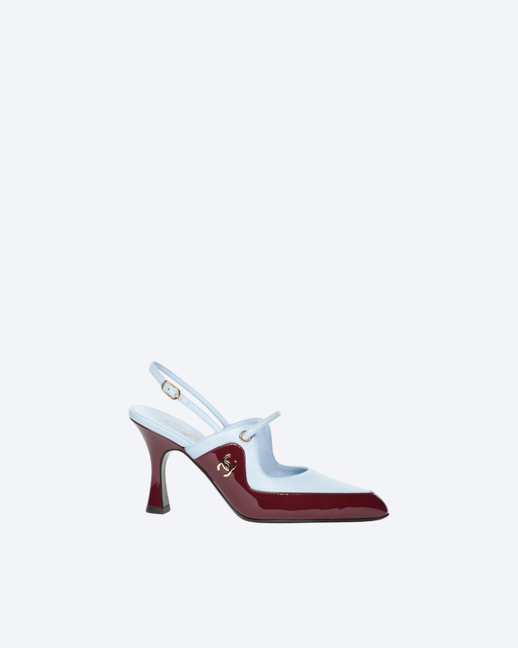 Light Blue & Dark Burgundy Slingbacks - 1