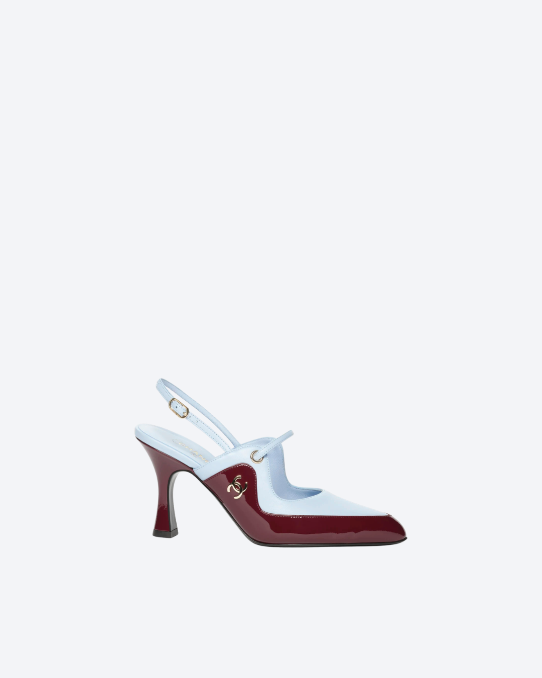 Light Blue & Dark Burgundy Slingbacks - 1