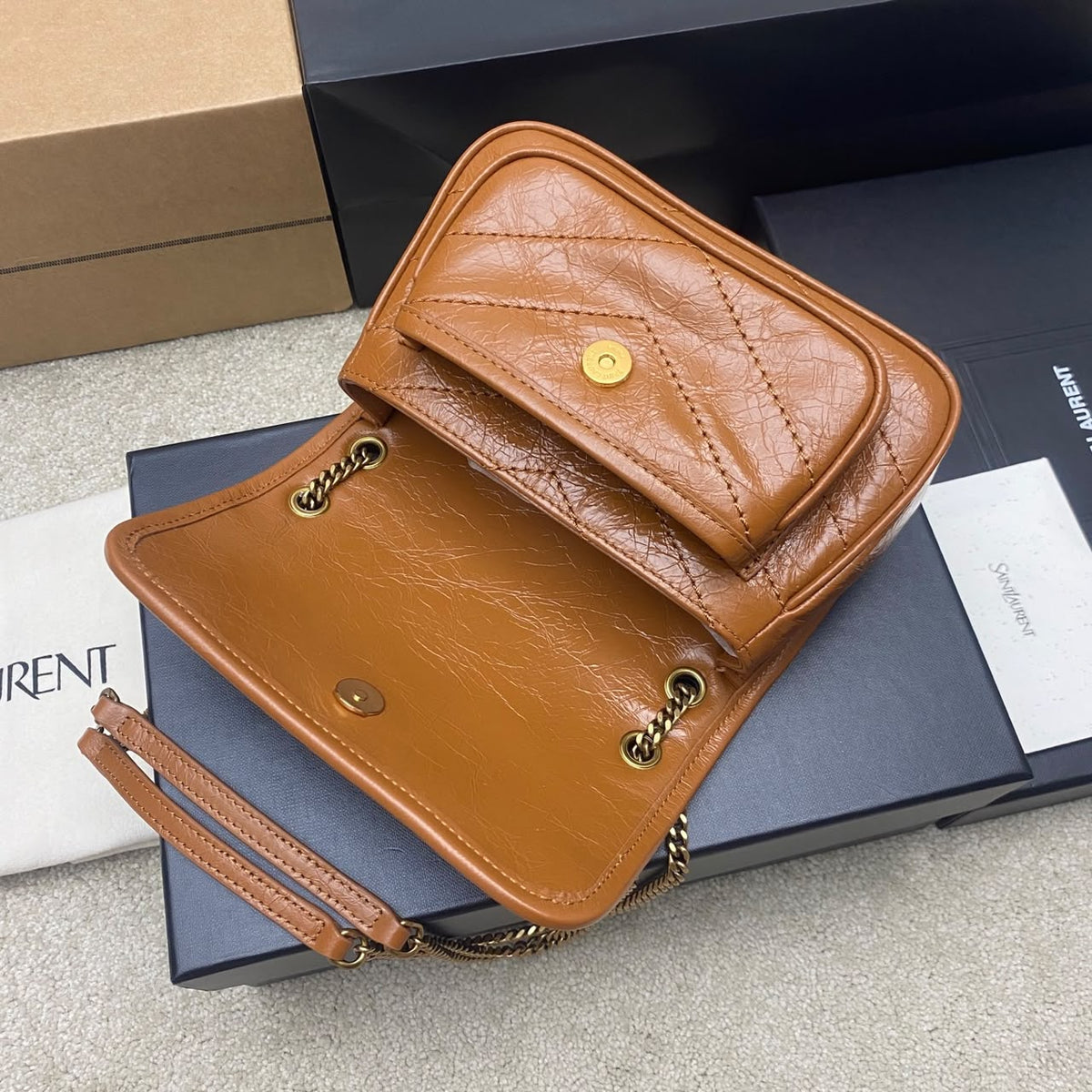 Light Caramel Niki Mini In Vintage Leather