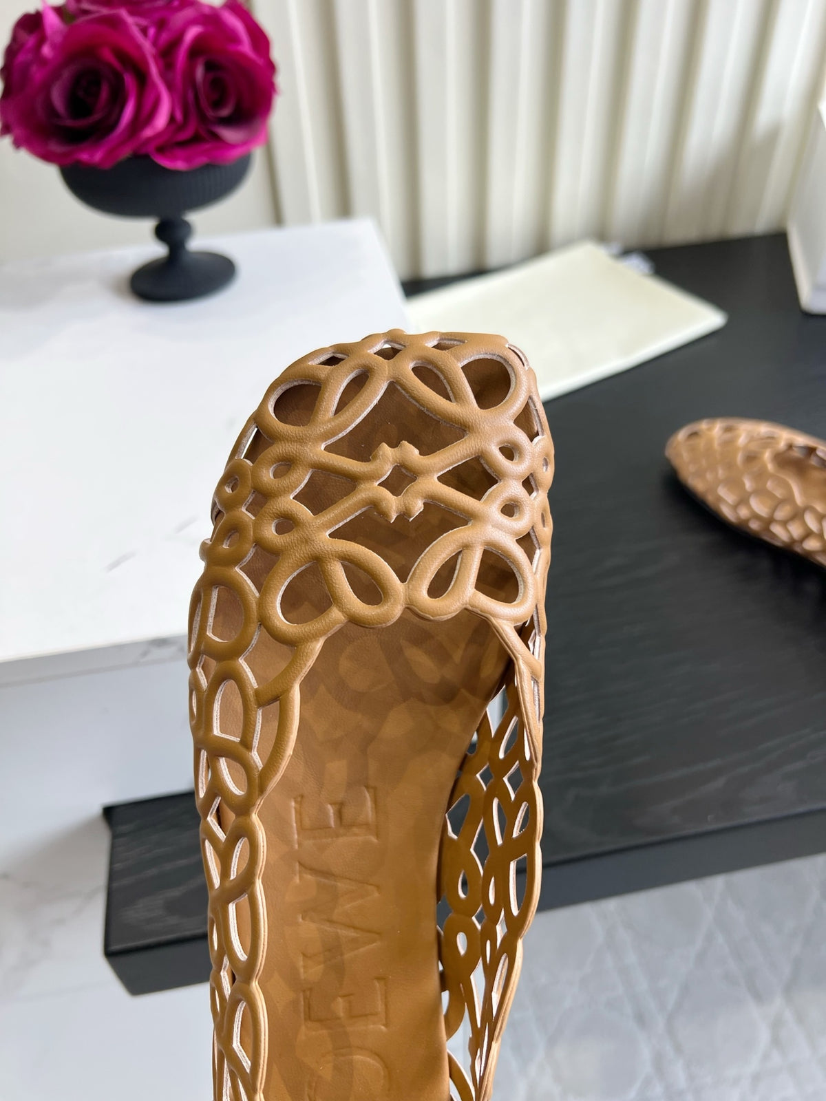 Oak Petal Anagram Ballerina In Lambskin