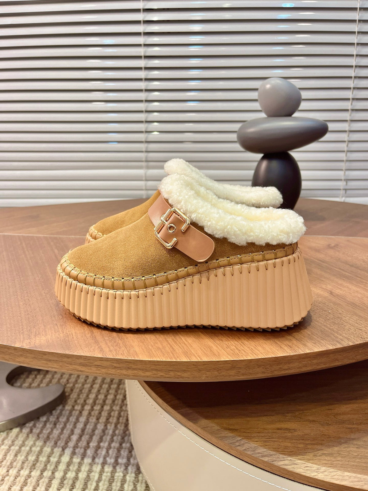 Pottery Brown Nama Wedge Mule