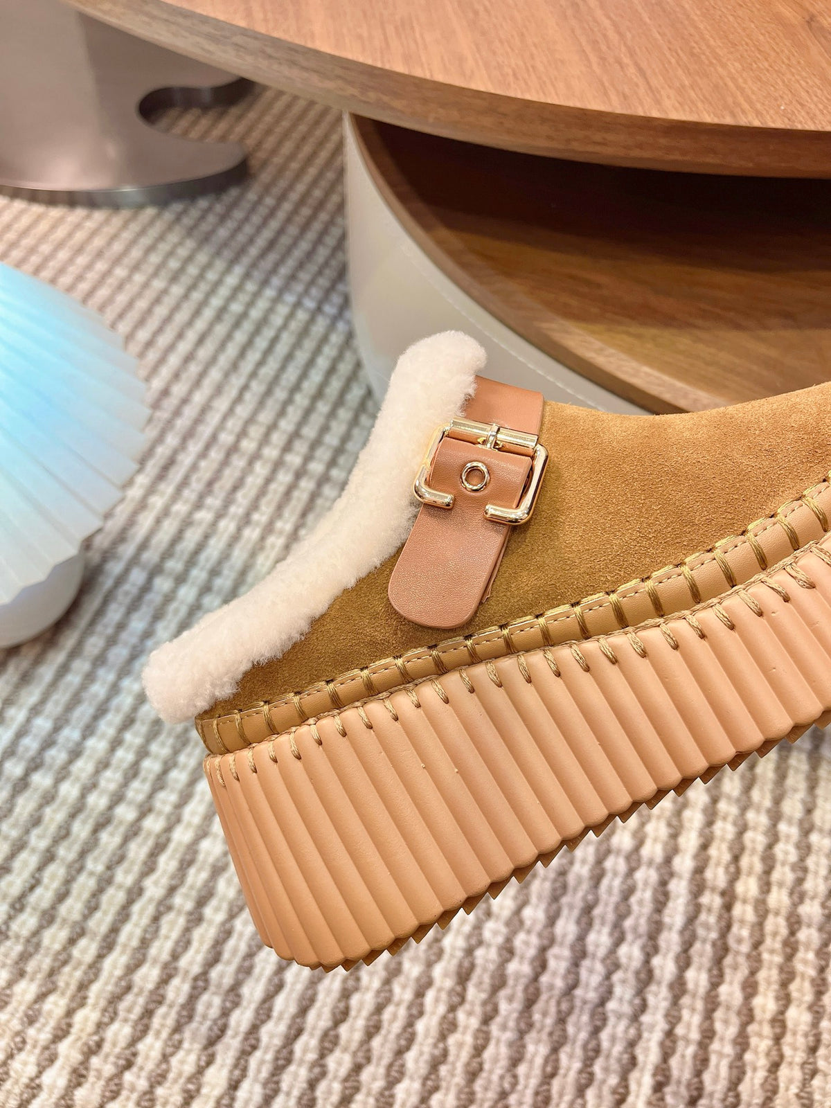 Pottery Brown Nama Wedge Mule