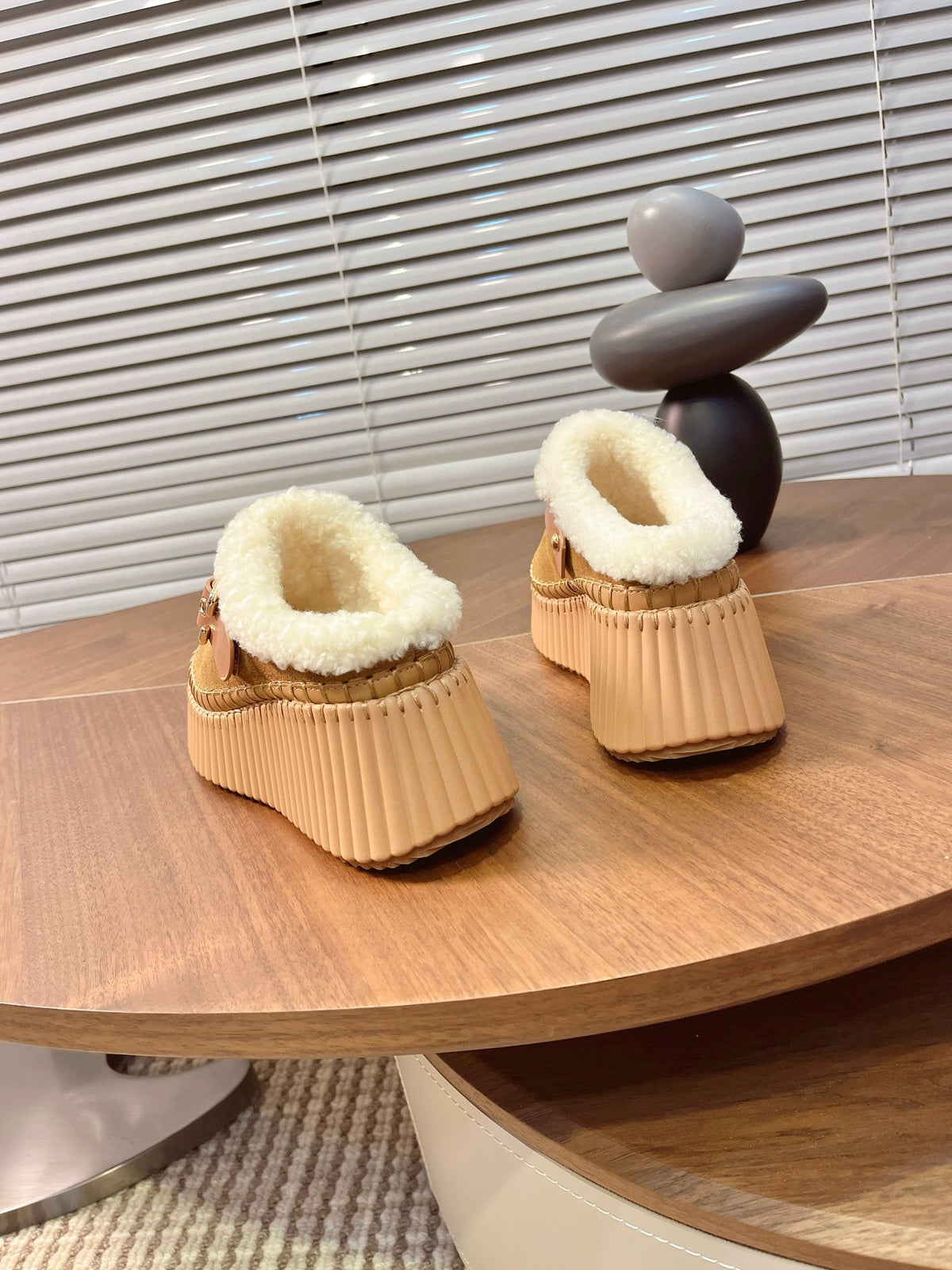 Pottery Brown Nama Wedge Mule