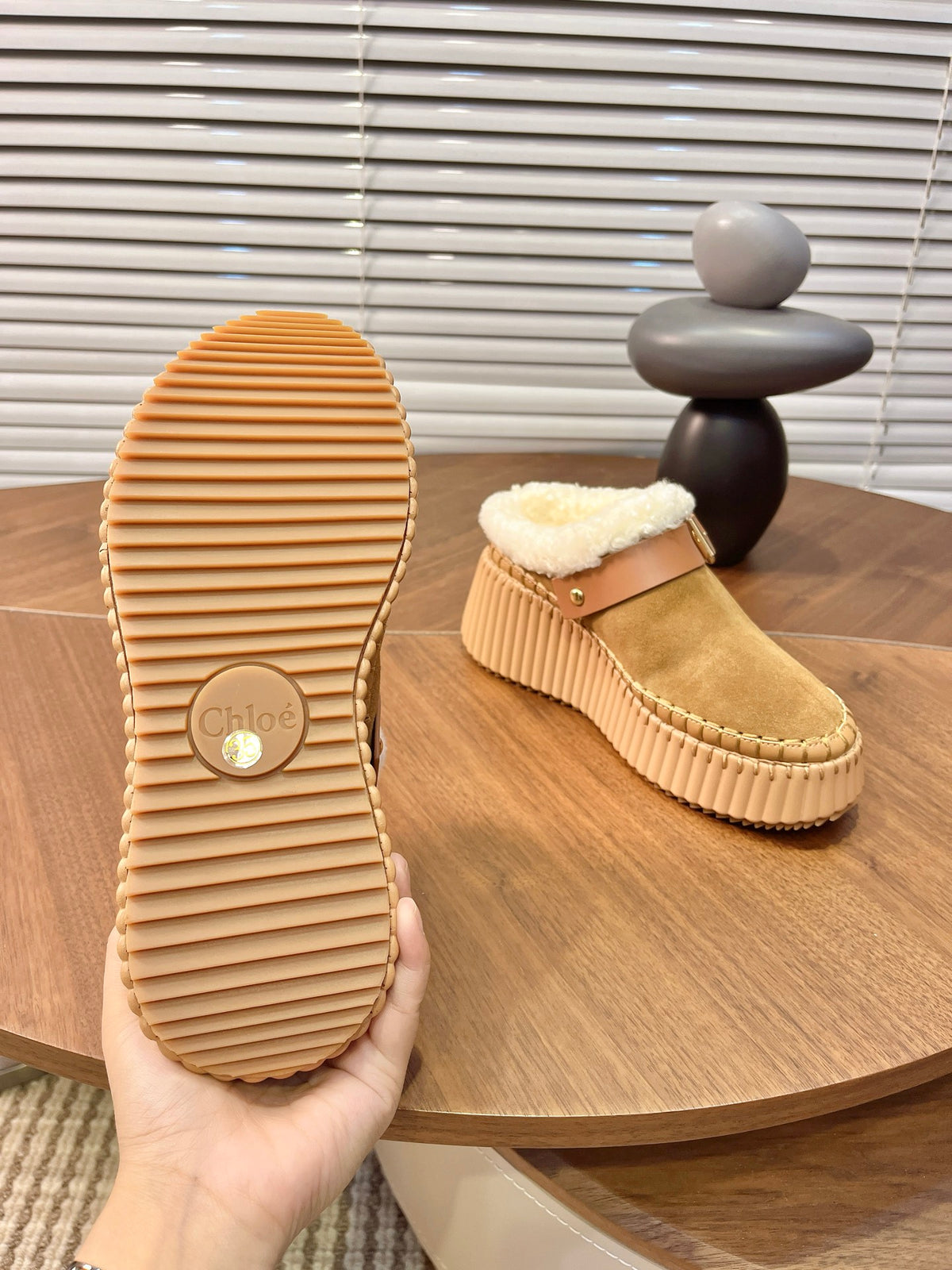 Pottery Brown Nama Wedge Mule