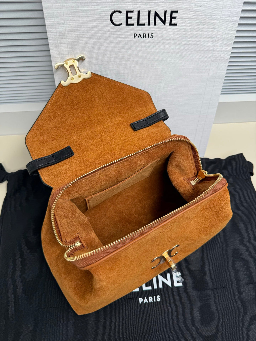 Camel & Black Small Flair In Suede And Leather - 3