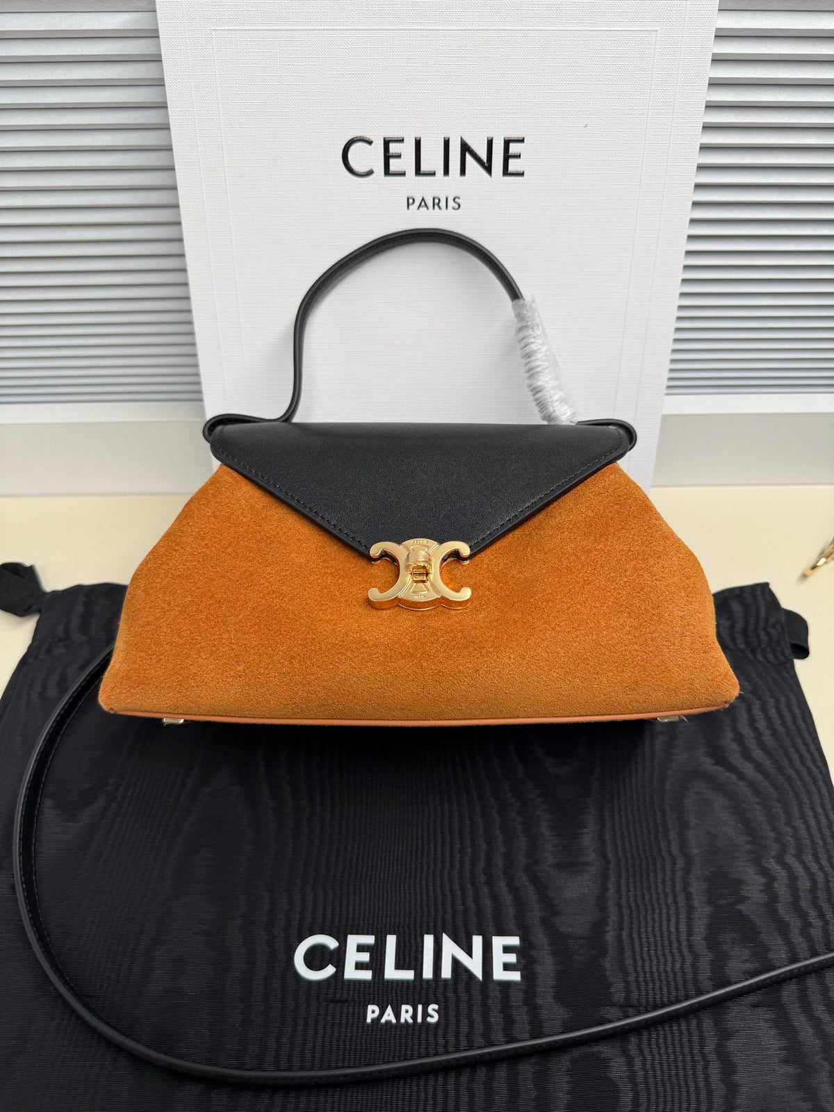 Camel & Black Small Flair In Suede And Leather - 5
