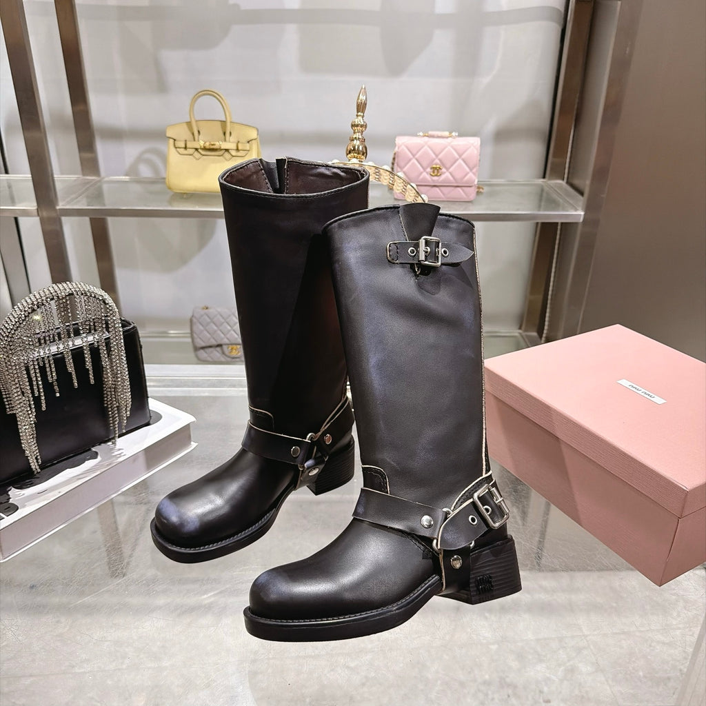 Black Leather Boots - 4