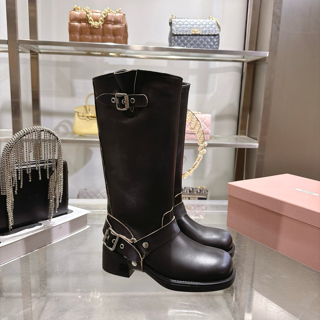 Black Leather Boots - 5