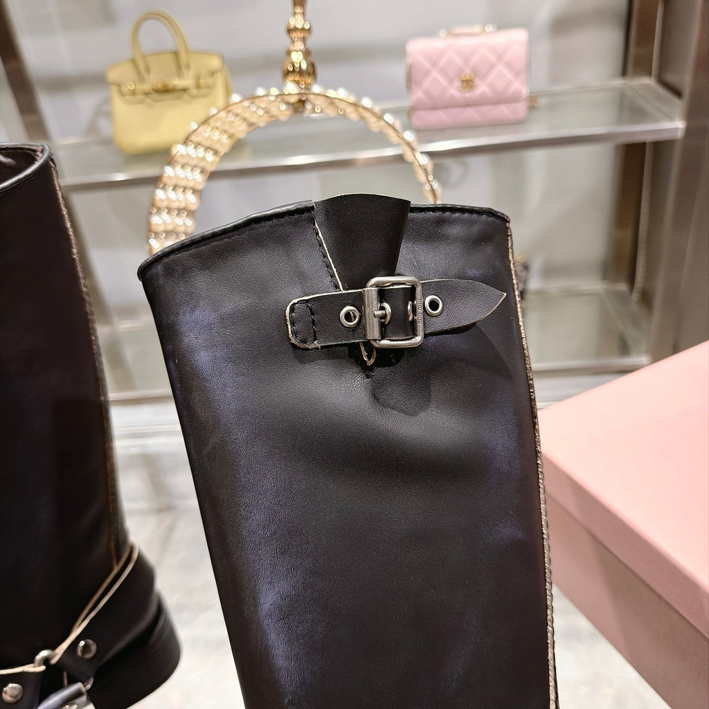 Black Leather Boots - 9