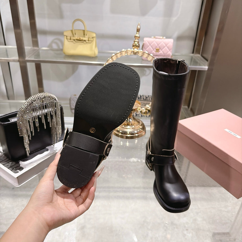 Black Leather Boots - 10