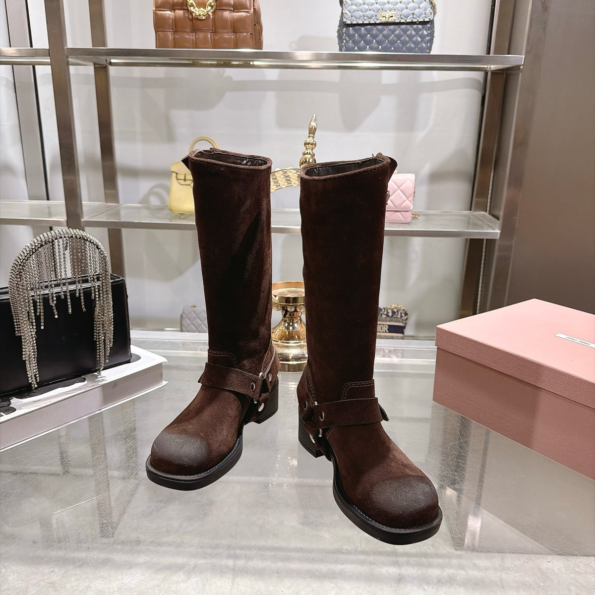 Dark Brown Suede Boots - 2