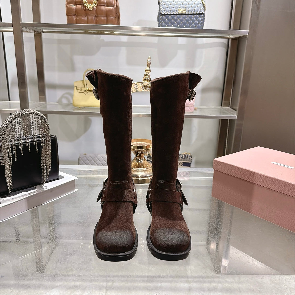 Dark Brown Suede Boots - 3