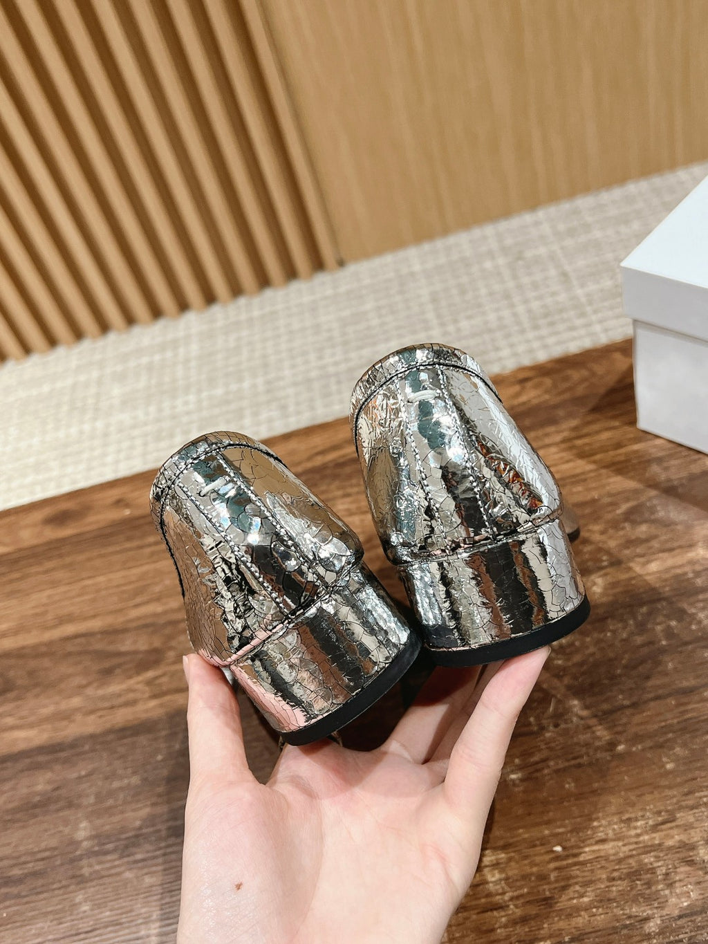 Silver Tabi Broken Mirror New Ballerinas