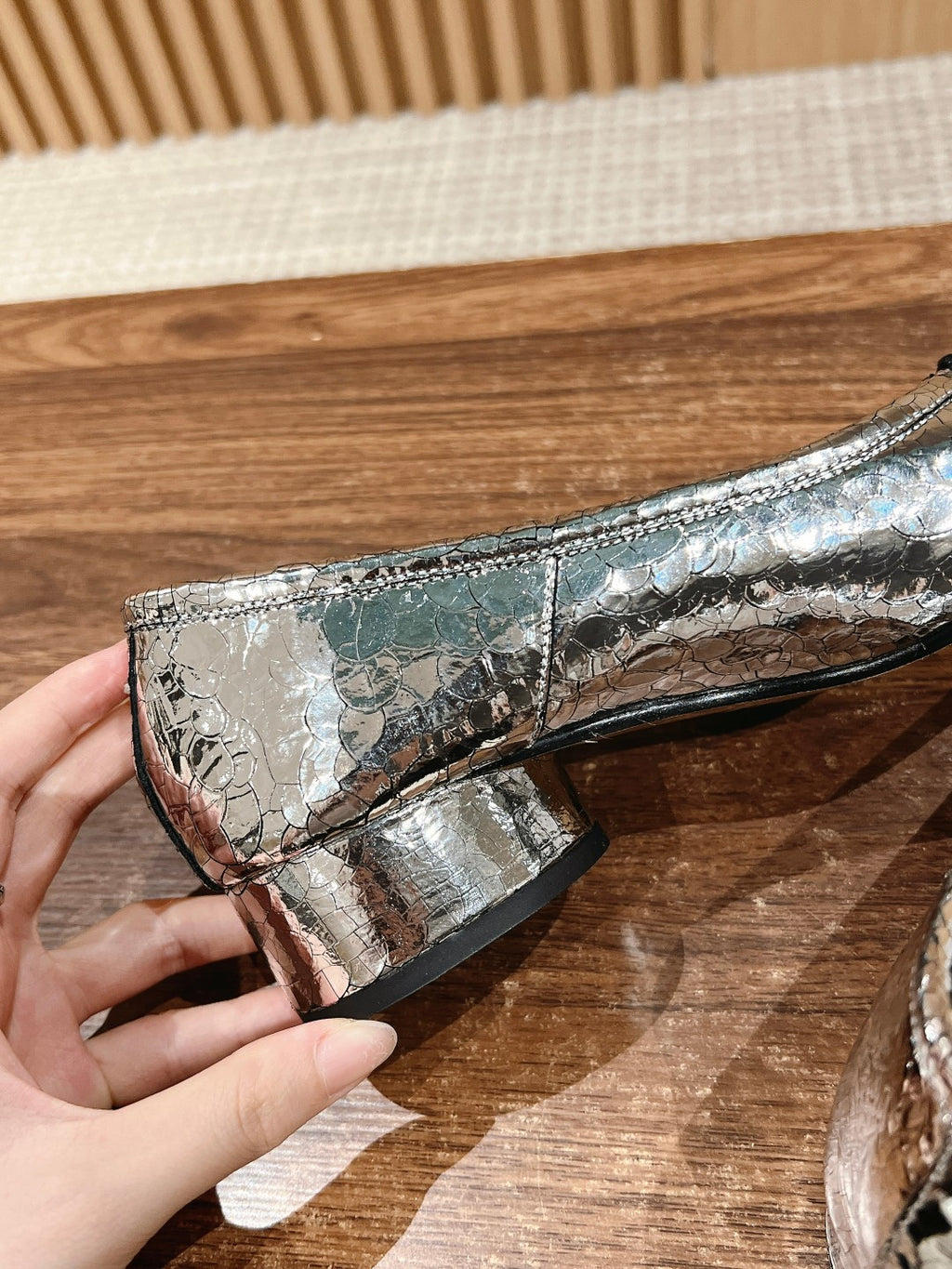 Silver Tabi Broken Mirror New Ballerinas