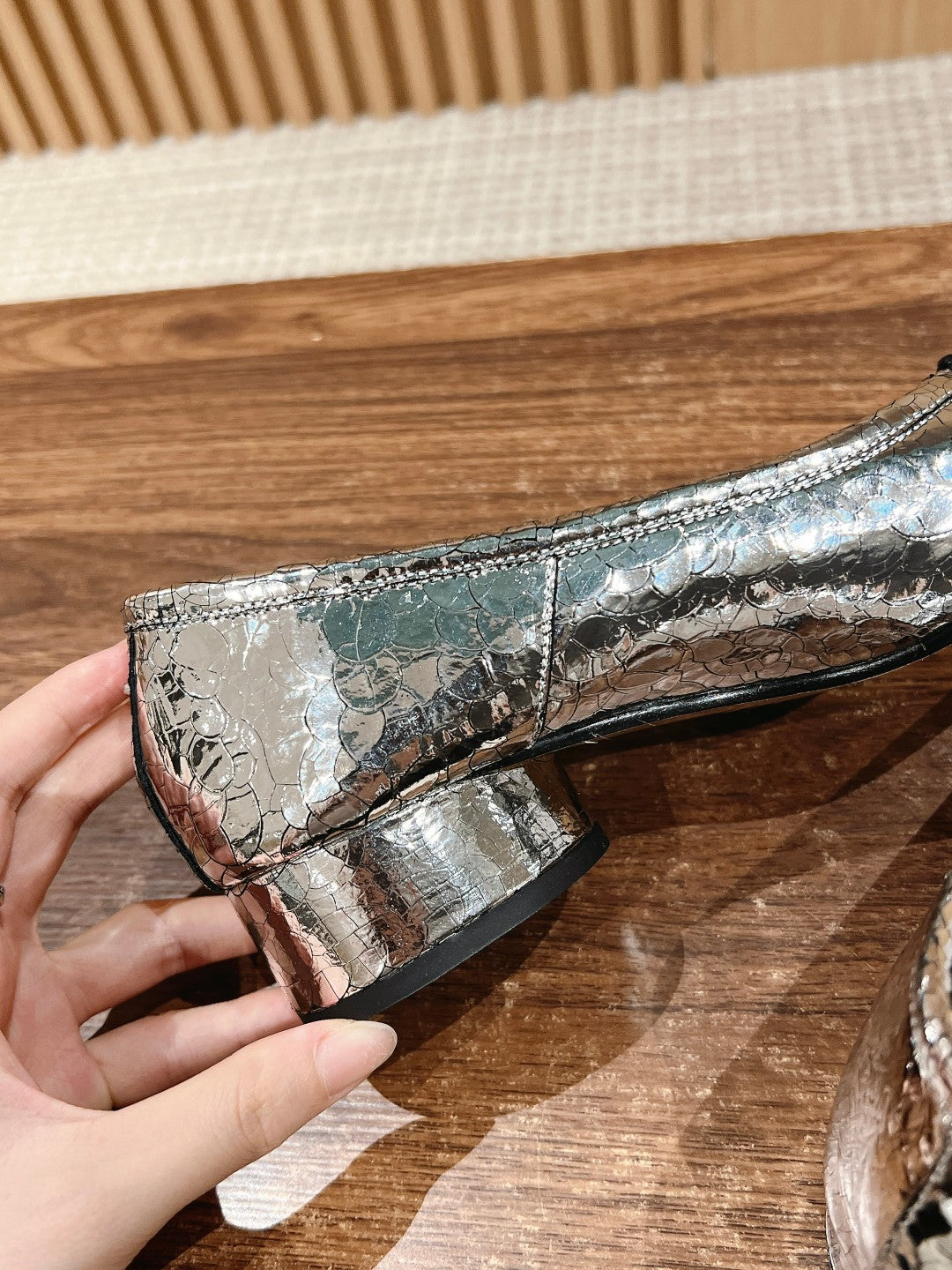 Silver Tabi Broken Mirror New Ballerinas