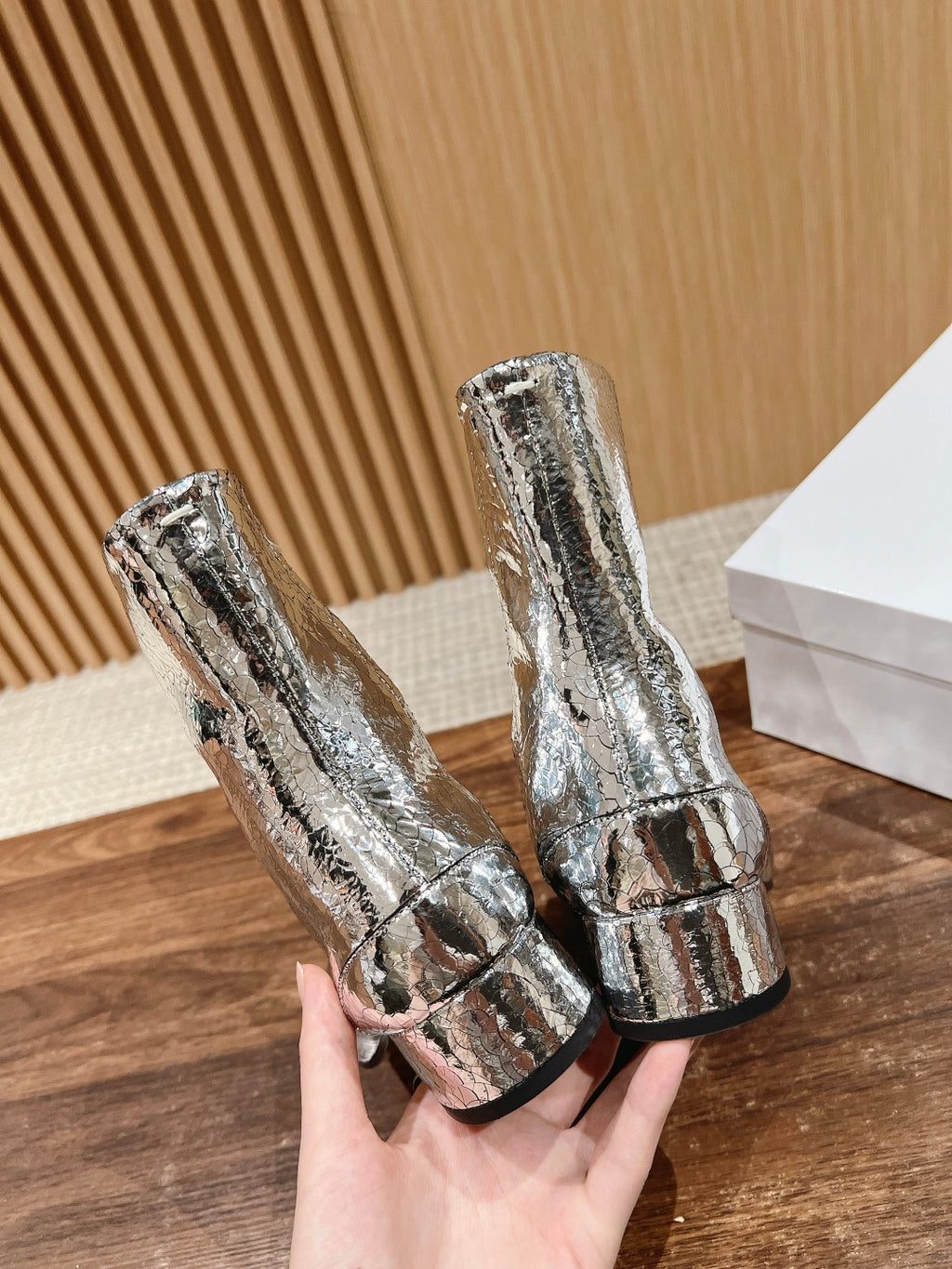 Silver Tabi Mirror Boots