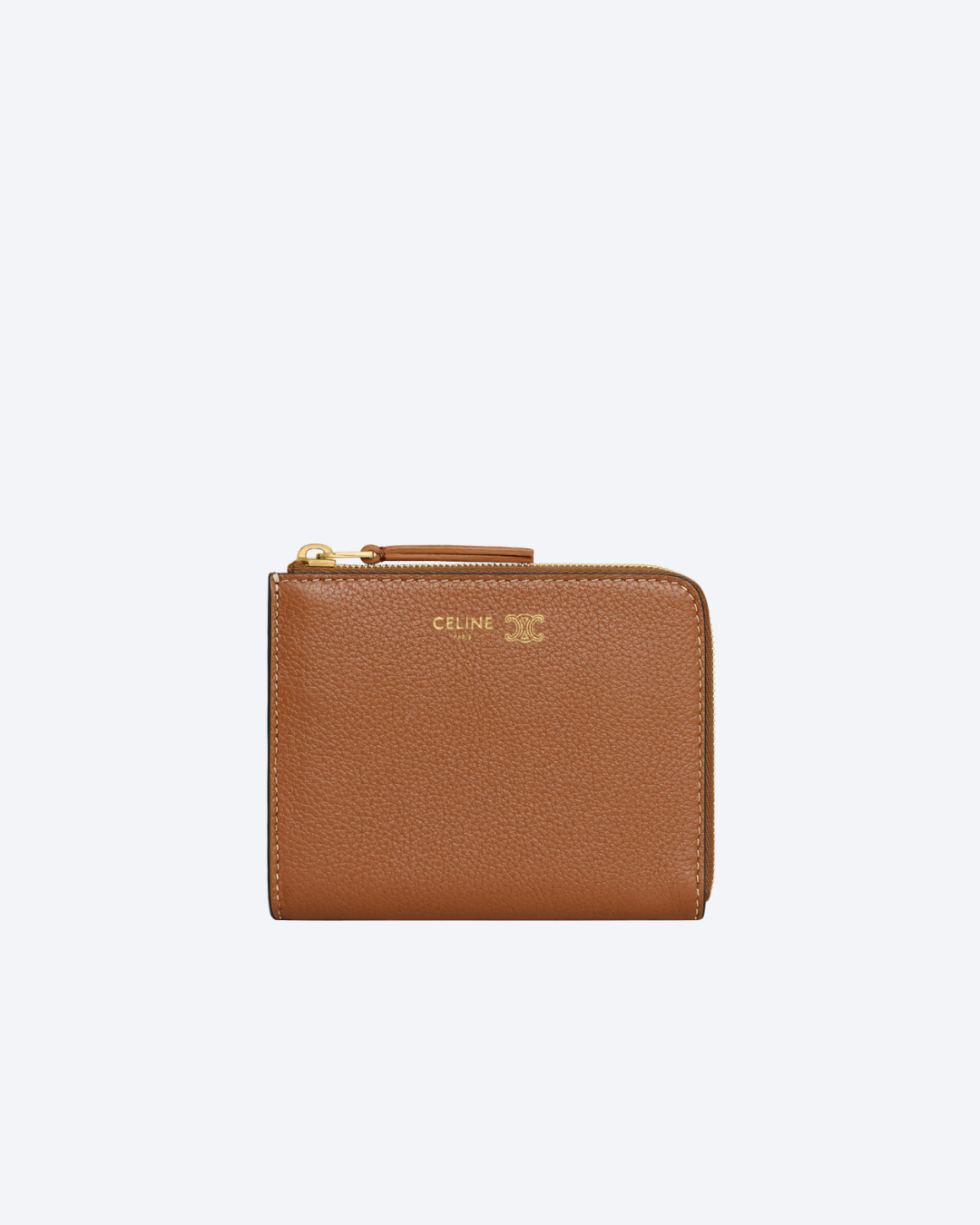 Soft Tan / Soft Cream Flat Zipped Wallet Triomphe Stamp